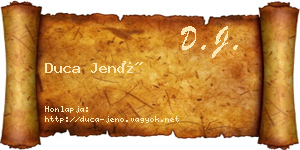 Duca Jenő névjegykártya